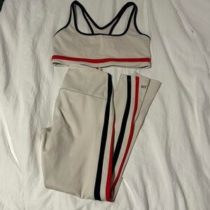 Splits59 Cream and Red Track Pants with Sporty Stripes